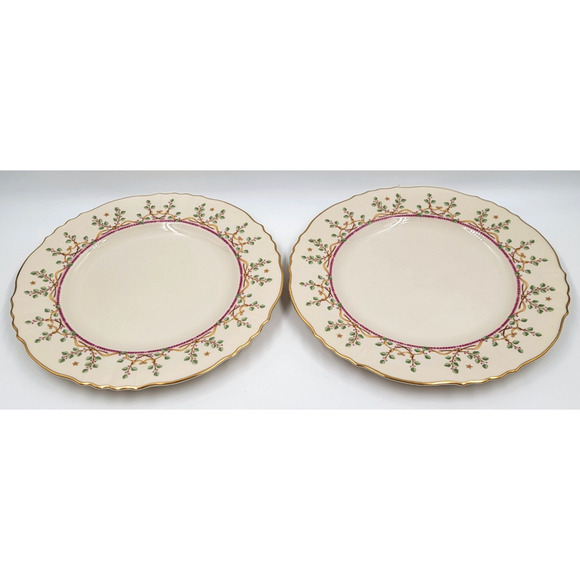 Syracuse Pendleton Federal Shape 10" Dinner Plates Gold Trim 1949-1966 Set of 2 - Picture 7 of 9